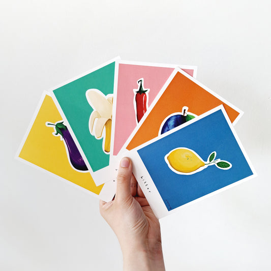 groente & fruit postcard set