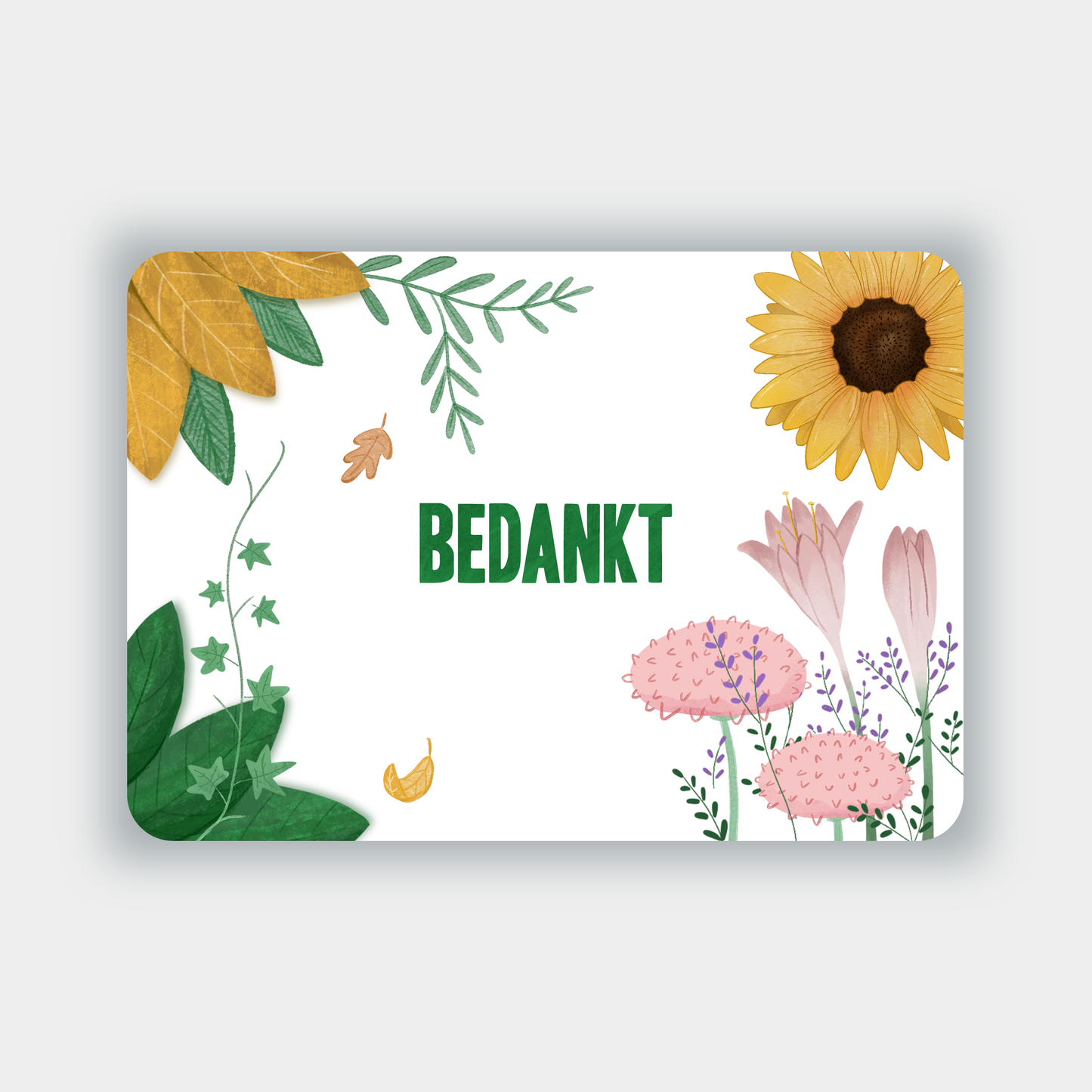 Greeting card - Bedankt! Botanical