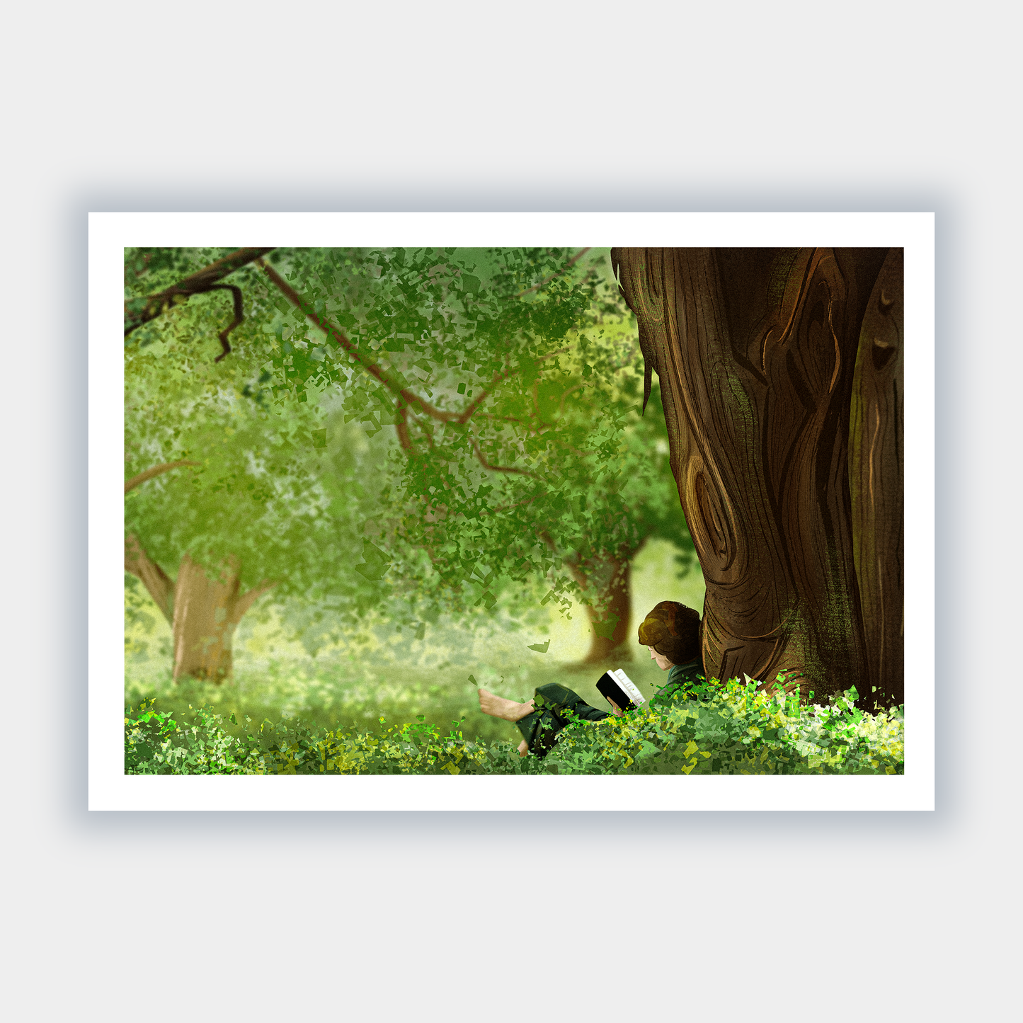 art print - reading in the shire